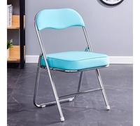Lightweight Cact Outdoor Portable Chair with Cushed Leather Seat Back Support Ideal for Home Office Dorms Parties and Patios - Comfortable Blue Design