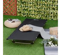 Lightweight Camping Cot Portable Aluminium Outdoor Bed for Camping Outsunny Black Single