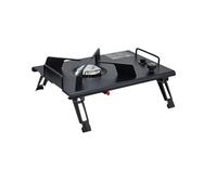 Lightweight Camping Folding Multifunctional Table Roll Brazier Adjustable Leg Desktop Burner Bbq(Red Wine)
