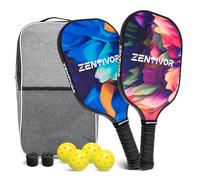 Lightweight Carbon Fiber Pickleball Paddles Set of 2 - USAPA Approved Pickleball Set for Beginners, Intermediates, Men & Women | Gritty Surface, Stylish | 16mm Core, Includes Balls, Bag, Overgrips