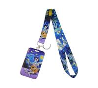 Lightweight Card Holder Lanyard Featuring Bold Crow Skull Graphics Practical Daily Carry Solution for City Skull Crow Conference Badge Holder