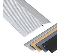 Lightweight Carpet & Floor Edging Trim Strip,Extra Wide Floor Transition Threshold Strip, Reducer Flute for Laminate Vinyl Flooring/Kitchen/Bathroom(Silver,Length 1m/39 in)
