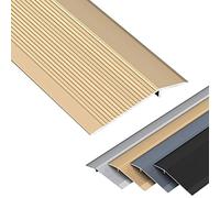 Lightweight Carpet & Floor Edging Trim Strip,Extra Wide Floor Transition Threshold Strip, Reducer Flute for Laminate Vinyl Flooring/Kitchen/Bathroom(Gold,Length 1.4m/55 in)