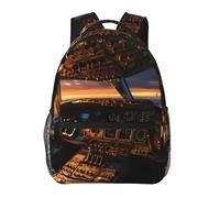 Lightweight Casual Backpacks - Airplane cockpit Print Big Capacity Laptop Daypack Bags, for Men Women Travel Bags