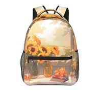 Lightweight Casual Backpacks - Sunflowers under the windowsill Print Big Capacity Laptop Daypack Bags, for Men Women Travel Bags