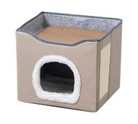 Lightweight Cat Cave - Washable Kitten Bed, 40x34x33cm Cat Tent with Semi Enclosed Design, Soft Plush Pet Bed, Pet House Sleeping Shelter Structure, Cave Cushion for Small Animals
