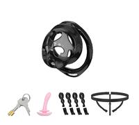 Lightweight Chastity Cage Male Cock Cage with Love Hole - Soft Silicone Chastity Devices Invisible Use with 6 Rings & Chastity Belt Comfortable Sex Toys for Men
