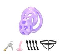 Lightweight Chastity Cage Male Cock Cage with Love Hole - Soft Silicone Chastity Devices Invisible Use with 6 Rings & Chastity Belt Comfortable Sex Toys for Men