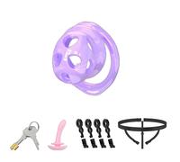 Lightweight Chastity Cage Male Cock Cage with Love Hole - Soft Silicone Chastity Devices Invisible Use with 6 Rings & Chastity Belt Comfortable Sex Toys for Men