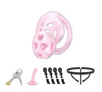 Lightweight Chastity Cage Male Cock Cage with Love Hole - Soft Silicone Chastity Devices Invisible Use with 6 Rings & Chastity Belt Comfortable Sex Toys for Men