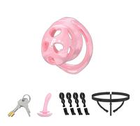 Lightweight Chastity Cage Male Cock Cage with Love Hole - Soft Silicone Chastity Devices Invisible Use with 6 Rings & Chastity Belt Comfortable Sex Toys for Men