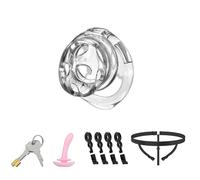 Lightweight Chastity Cage Male Cock Cage with Love Hole - Soft Silicone Chastity Devices Invisible Use with 6 Rings & Chastity Belt Comfortable Sex Toys for Men