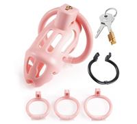 Lightweight Chastity Cage with Open Rings, Interesting Convenient Chastity Devices for Male Sexual Restraint -UKGA66Z (Pink, A:Same &Cheaper)