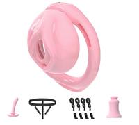 Lightweight Chastity Device Cock Cage Invisible Lock Chastity Cage for Men with 6 Active Rings & 2 Keys,Urinary Catheter Adult BDSM Sex Toys for Male Penis Exercise Abstinence Bondage Play