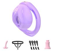 Lightweight Chastity Device Cock Cage Invisible Lock Chastity Cage for Men with 6 Active Rings & 2 Keys,Urinary Catheter Adult BDSM Sex Toys for Male Penis Exercise Abstinence Bondage Play