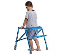 Lightweight Child Rolling Walker, Heavy Duty Small Rollator Walker for Indoor Outdoor, Short People, Blue