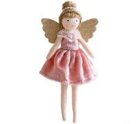 Lightweight Christmas angel girl hanging decoration made of velvet cloth with a modern design, for adding charm to holiday trees (Pink)