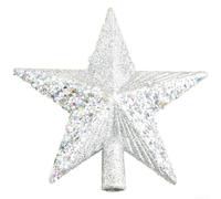 Lightweight Christmas Star Decoration 14.5cm Easy Fit(Silver) | Classic five-point shape, 20cm large scale, silver color, sturdy build, festive symbol