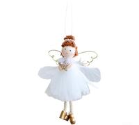 Lightweight Christmas Tree Angel Ornament with White Tulle for Hanging Decor at Festive Holiday Celebrations (A)