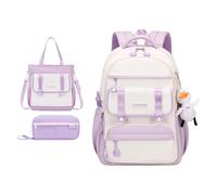 Lightweight Cloth Girls' Backpack for Elementary School Children,Durable canvas | Comfortable padded straps | Roomy main compartment | Easy-clean fabric | Ideal for daily school use