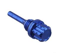 Lightweight CNC Aluminum Oil Dipstick for Motorcycle Featuring Hexagon Profile and Plum Blossom Design (Blue)