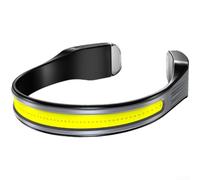 Lightweight COB Headlamp 90g USB-C Running Fishing | Type-C fast charging, 90g ultra-light weight, COB wide beam, 3 lighting modes, red safety tail light(Black, None.)