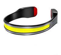 Lightweight COB Headlamp 90g USB-C Running Fishing | Type-C fast charging, 90g ultra-light weight, COB wide beam, 3 lighting modes, red safety tail light(Gray, None.)