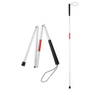 Lightweight Collapsible White Cane for Blind & Visually Impaired Adults - Ergonomic Foldable Mobility Stick with Reflective Strip, Shock-Absorbing Ti