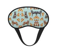 Lightweight Comfortable Australian Cattle Dog Pizzas Art Eye Mask with Elastic Band for Night Sleeping Travel Work - Light Blocking Sleeping Eye Mask