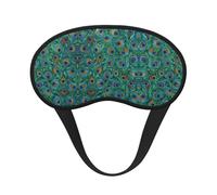 Lightweight Comfortable Beautiful Peacock Feathers Art Sleep Eye Mask with Adjustable Strap for Naps Plane Meditation - Pressureless Blindfold Eyeshade
