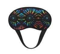 Lightweight Comfortable Black Tie Dye Art Sleep Eye Mask with Adjustable Strap for Naps Plane Meditation - Pressureless Blindfold Eyeshade