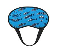 Lightweight Comfortable Blue Ocean Sea Shark Art Eye Mask with Elastic Strap for Sleeping Travel Shift Work & Meditation - Light Blocking Blindfold Eyeshade