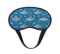 Lightweight Comfortable Blue Ocean Sea Shark Art Sleeping Eye Mask with Adjustable Strap for Night Sleeping Shift Work Meditation - BlockOut Light Plane Eye Cover