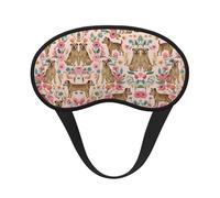 Lightweight Comfortable Brussels Griffon Dog Floral Art Sleeping Eye Mask with Adjustable Strap for Night Sleeping Shift Work Meditation - BlockOut Light Plane Eye Cover