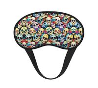 Lightweight Comfortable Day of The Dead Sugar Skull Art Sleeping Mask with Adjustable Strap for Sleeping Trip Work - No Pressure Plane Eye Cover