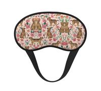 Lightweight Comfortable Eye Mask for Sleep Travel Meditation - Brussels Griffon Dog Floral Art Pressureless Traveling Sleeping Eye Mask Cover for Men Women and Kids