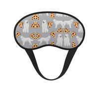 Lightweight Comfortable Great Pyrenees Dog Pizza Art Eye Mask with Elastic Strap for Sleeping Travel Shift Work & Meditation - Light Blocking Blindfold Eyeshade