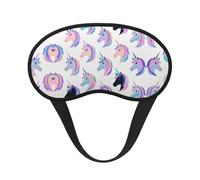 Lightweight Comfortable Neon Unicorn Art Sleeping Eye Mask with Adjustable Strap for Night Sleeping Shift Work Meditation - BlockOut Light Plane Eye Cover