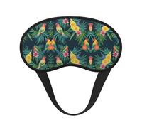 Lightweight Comfortable Parrot On The Leaf Art Sleeping Eye Mask with Adjustable Strap for Night Sleeping Shift Work Meditation - BlockOut Light Plane Eye Cover