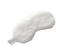 Lightweight Comfortable Sleep Mask Super Soft Adjustable Rabbit Plush Eye Masks for Sleeping Shift Work Naps for Men Women(White)