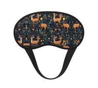 Lightweight Comfortable Wild Animals Deer Rabbit Magic Mushrooms Art Sleeping Eye Mask with Adjustable Strap for Night Sleeping Shift Work Meditation - BlockOut Light Plane Eye Cover