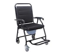 Lightweight Commode Toilet Chair, Wheeled CommodeChair, Height Adjustable Bedside Commode Chair, Wheeled Commode Toilet Chair with Removable Bucket, Folding WC Chair for Elderly,Portable Commodes Seat