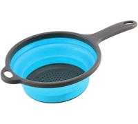 Lightweight Compact Flat Fold Silicone Kitchen 34.5cm Colander with Grip Handle Space-Saver Strainer with Long Handle for Fruits & Vegetables Everyday Use- Design for Easy Draining
