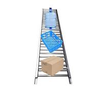 Lightweight Conveyor Belt with Non-Powered Rollers, Galvanized Steel, 30cm Width, Perfect for Warehouses, Factories, Delivery & Unloading, Silver Color, 2.5cm Diameter.