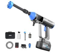 Lightweight Cordless Jet Wash Car Washer, Pressure Washer with Rechargeable Battery and Charger, for Automobiles, Fences, Floor Cleaning, Garden, Electric Washing Machine(Color:C)(A)
