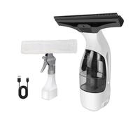 Lightweight Cordless Window Squeegee Vacuum 0.85kg Portable Window Cleaner Kit with 300ml Spray Bottle for Glass Windows Shower Screens Car Windscreens 2.0KPA Strong Suction, White