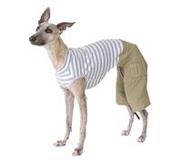 Lightweight Cotton Greyhound Jumper,Whippet Clothes with legs,Italian Greyhound Jumpsuit (Light Green, XS)