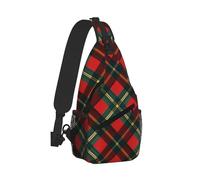 Lightweight Crossbody Bag Casual Chest Sling Backpack Ideal for City Breaks and Travel, Scottish Tartan Pattern