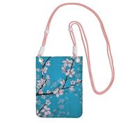 Lightweight Crossbody Cell Phone Purse for Women Girls, Japanese Cherry Flowers Small Sling Pouch, Hands-Free Compact Wallet Purse for Daily Shopping Travel, Water-Resistant Shoulder bag Organizer