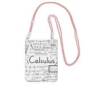 Lightweight Crossbody Cell Phone Purse for Women Girls, Math Calculus Small Sling Pouch, Hands-Free Compact Wallet Purse for Daily, Shopping, Travel, Water-Resistant Shoulder bag Organizer, Pink Strap